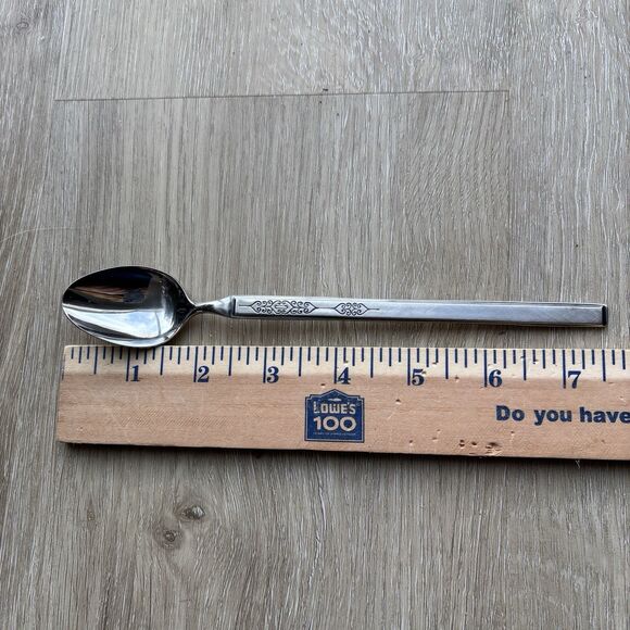 Vintage Salem Stainless Scrolls Iced Tea Spoons 7.5" Set of 8 Japan MCM Rare - Picture 14 of 14